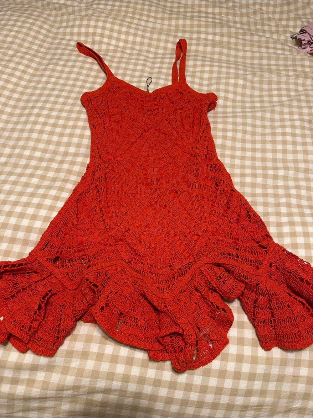 Zara Red Crochet Mini Dress